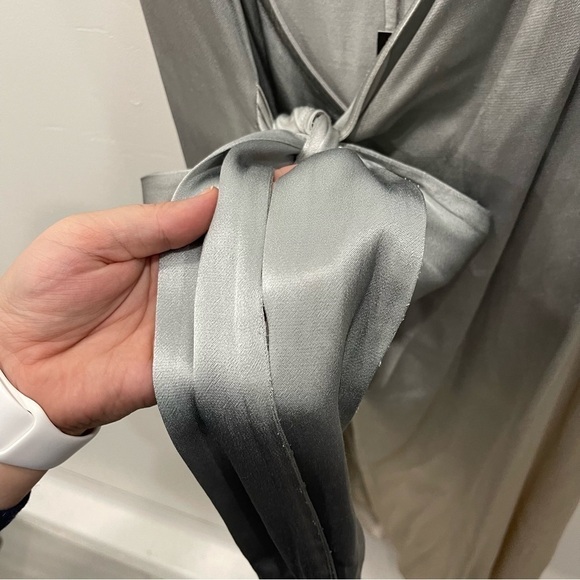 Tina Jo Strappy Wrap Dress in Steel Ombre Tie-Front Medium - Picture 10 of 10